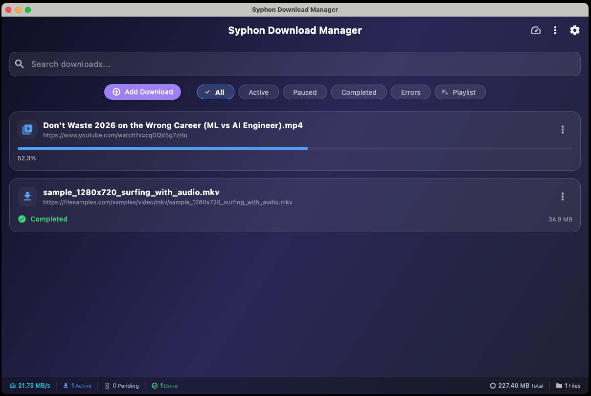 Syphon Download Manager screenshot